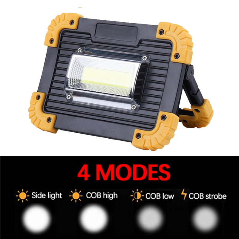 Work Lamp 100 watts LED Portable Lantern Waterproof 4-Mode Emergency Portable Spotlight Rechargeable Floodlight for Camping Light