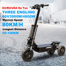80KM/H Electric Scooter Powerful 3x1600W Motor 11" Three Motor Wheel Samsung 42AH