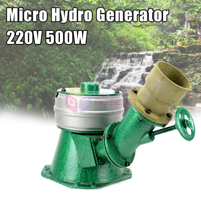 500W Micro Hydro Water Turbine  Single Phase Generator Hydroelectric Magnet Full Copper Core