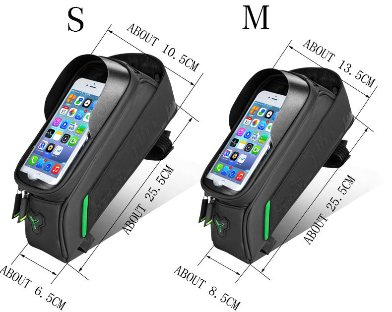 Bicycle Bag Front Tube touch Screen Saddle Bag Waterproof Cycling Frame 5.8/6 Inch