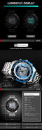 Men's Watches Solar Sports Digital Quartz  Full Steel Waterproof LED Wrist Watch