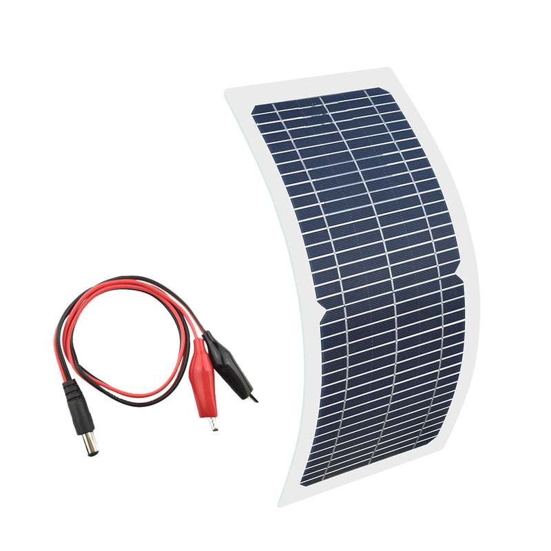 18V 10w solar panel kit Transparent semi-flexible Monocrystalline solar cell DIY module outdoor connector DC 12v charger