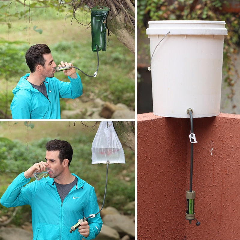 Mini-well water filter system with 2000 Liters filtration capacity .