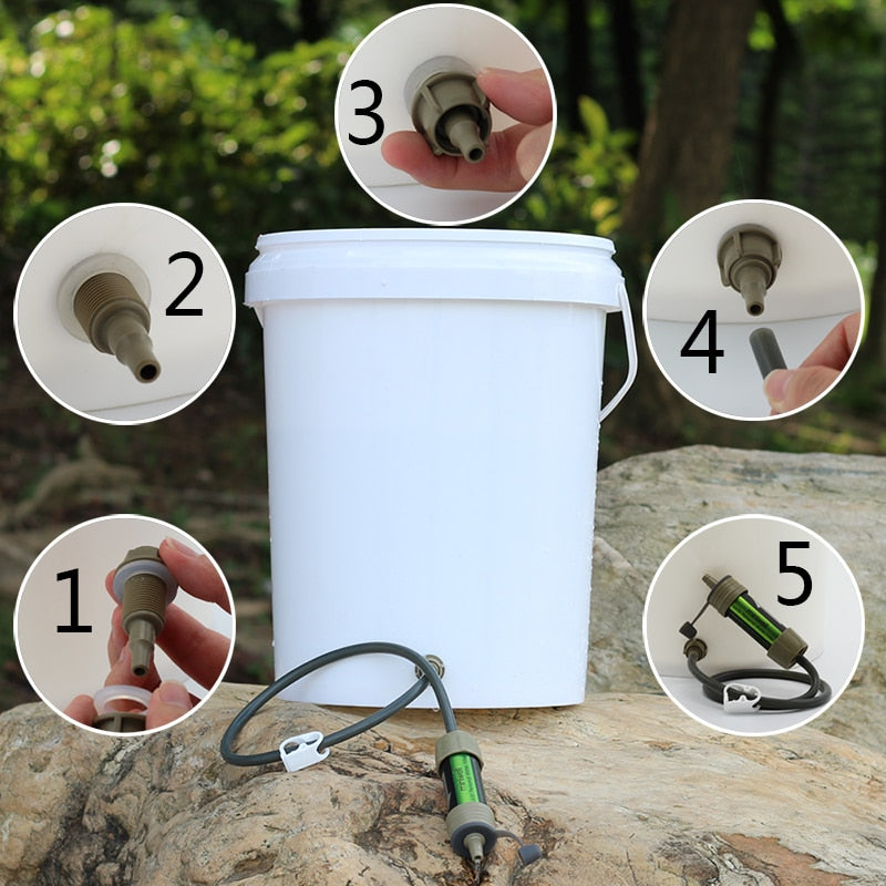 Mini-well water filter system with 2000 Liters filtration capacity .