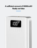 Power Bank 30000 mAh TypeC Micro USB Fast Charging Powerbank LED Display