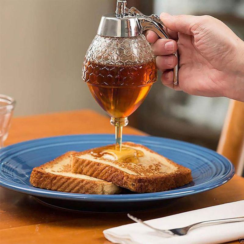 Honey Jar Container Storage Pot Stand Holder Squeeze Bottle