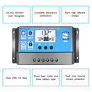 Solar Charger Controller 60A 50A 40A 30A 20A 10A 12V 24V Battery Charger LCD Dual USB Solar Panel Regulator for Max 50V PV Input