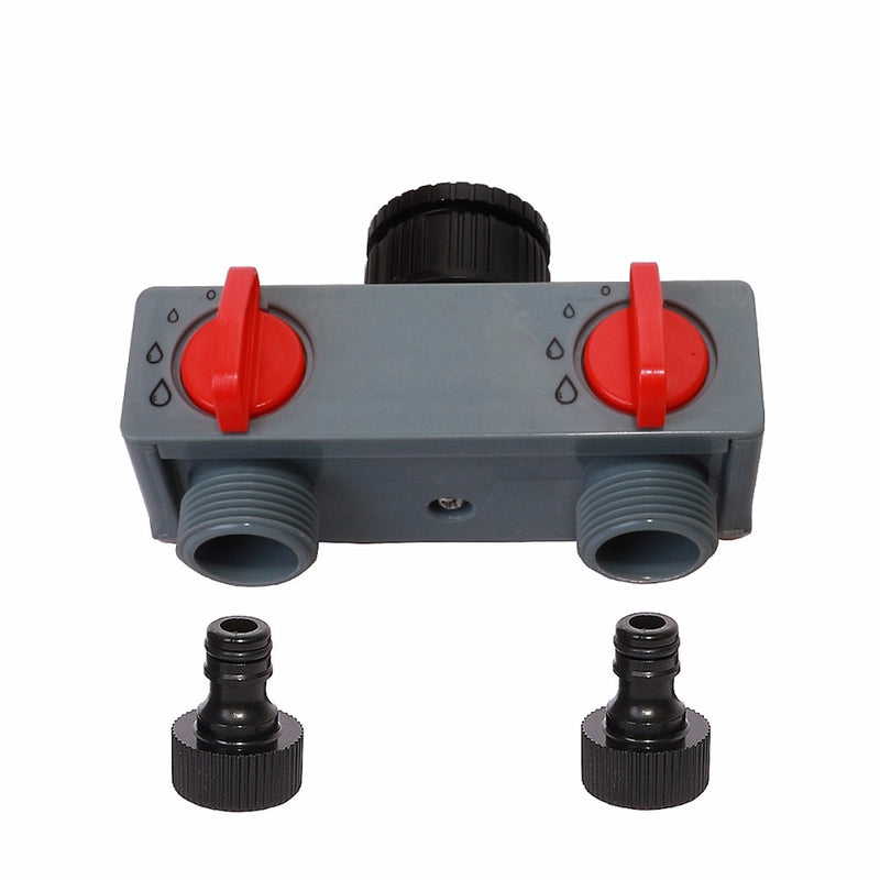 2 Way Water Distributor Tap Adapter  ABS Plastic Connector