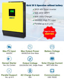 Grid Tied Solar Inverter 3000 W 48 V 220 V Hybrid r 450 V dc PV Input 60 A MPPT Solar Charger 60 A Battery Charger