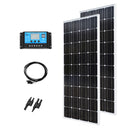 200w solar kit system 2 pcs 100 watt 18v Glass solar panel