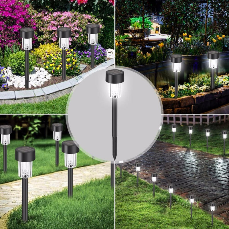 Outdoor LED Solar Powered Lamp Lanterns Waterproof  For Pathway Patio Yard Lawn Decorations