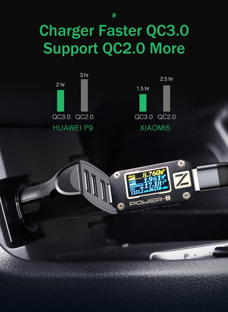 Quick Charge QC 3.0 Car-Charger 4 Ports Fast Car phone Charger Samsung Xiaomi iPhone