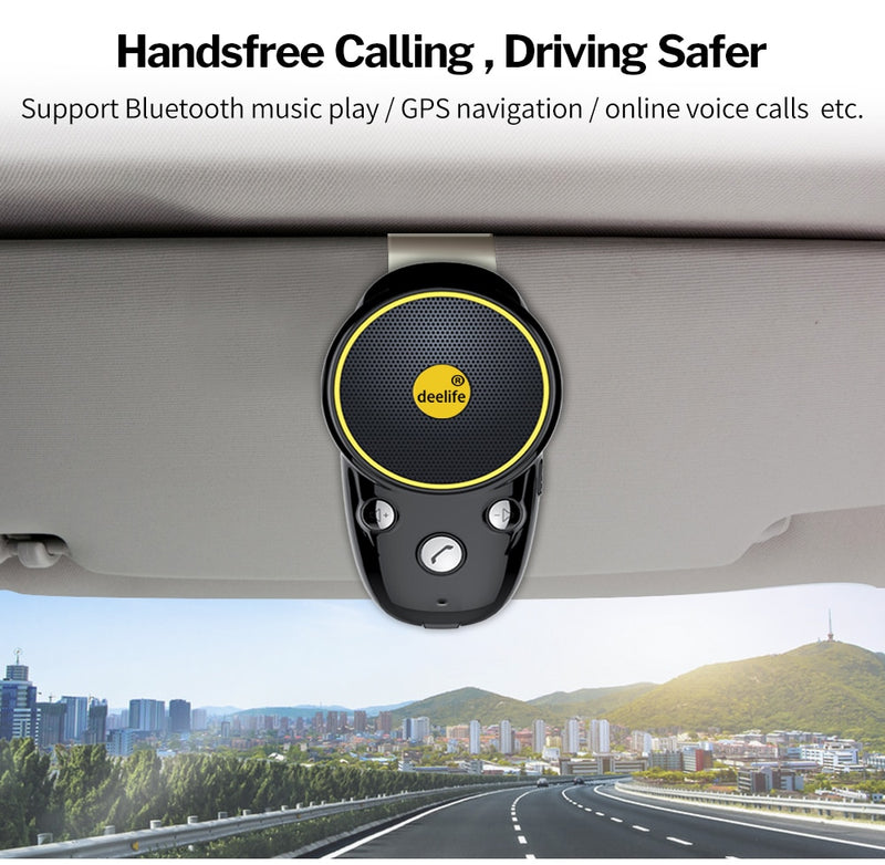 Handsfree Bluetooth Car Kit Sun Visor Speaker Auto Wireless Speakerphone