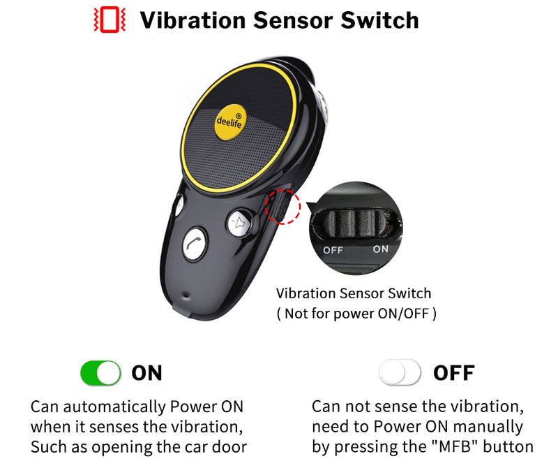 Handsfree Bluetooth Car Kit Sun Visor Speaker Auto Wireless Speakerphone