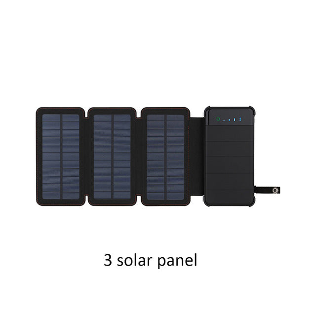 Solar panel charger mobile power waterproof power supply dual USB  portable folding