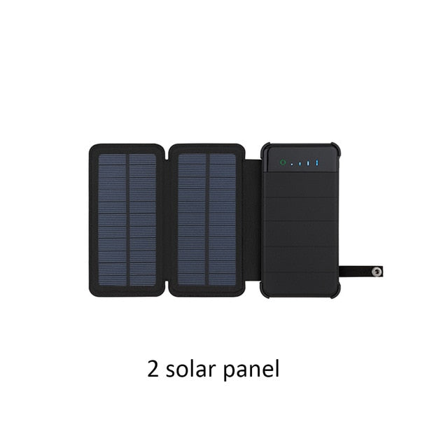 Solar panel charger mobile power waterproof power supply dual USB  portable folding