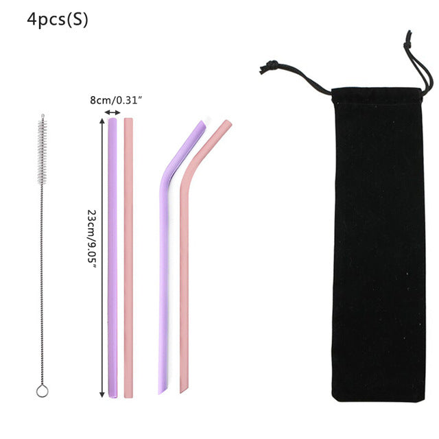 Eco food grade silicone reusable straw FDA certification