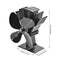 Black Fireplace 4 Blade Heat Powered Stove Fan Eco Friendly Quiet Fan Home Efficient Heat Distribution