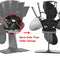 Black Fireplace 4 Blade Heat Powered Stove Fan Eco Friendly Quiet Fan Home Efficient Heat Distribution