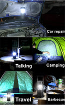 LED Solar lamp Rechargeable + USB Charge Outdoor Camping Hiking Fishing Light
