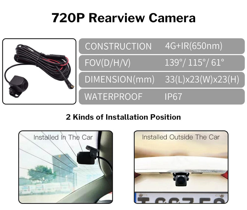 10'' Car Dash Cam Mirror DVR Camera Full HD 1080P Dual Camera