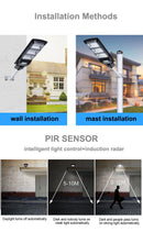 Solar Street Light 20W 40W 60W with Motion Sensor Remote Controller IP65 Waterproof LED Outdoor Light SMD2835 Led Chip