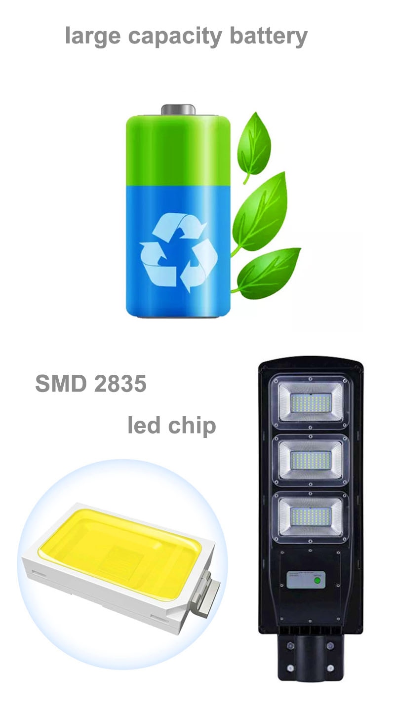 Solar Street Light 20W 40W 60W with Motion Sensor Remote Controller IP65 Waterproof LED Outdoor Light SMD2835 Led Chip