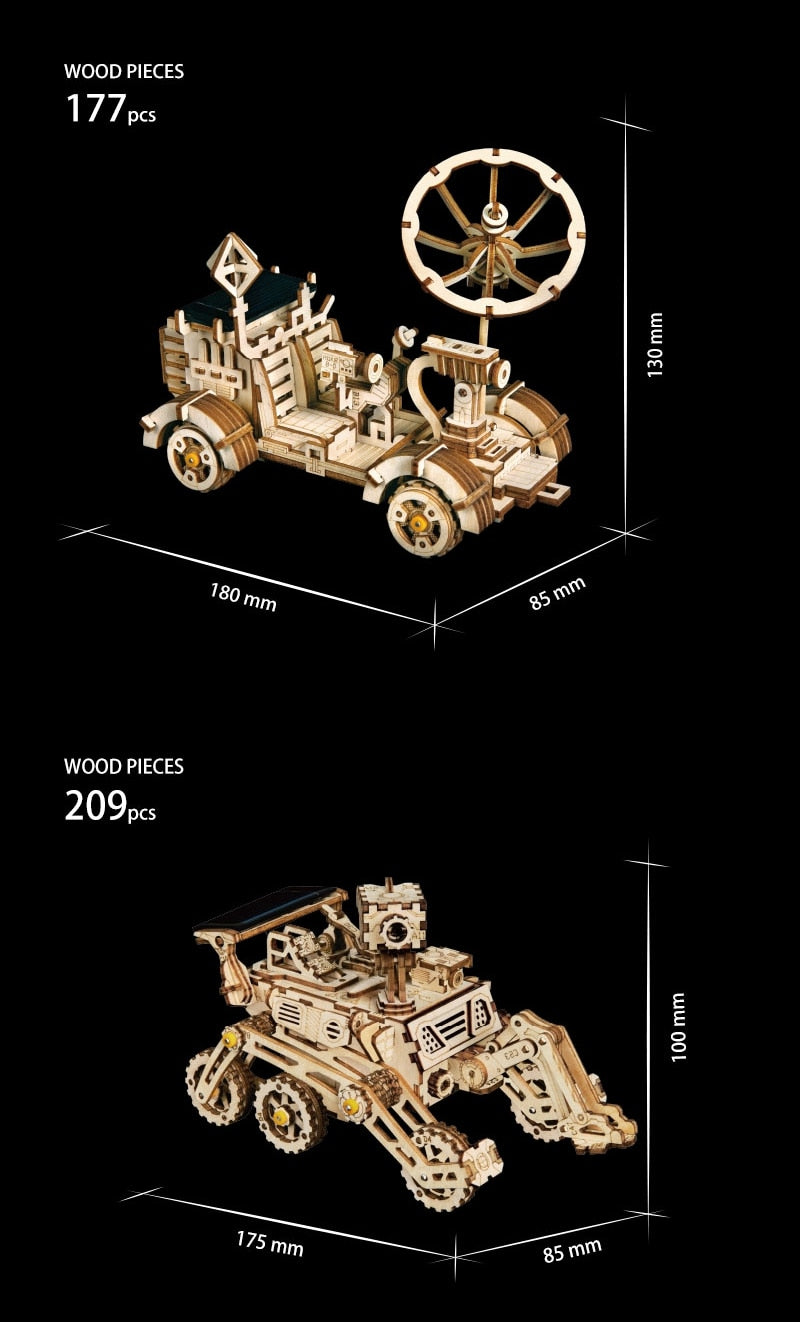 Robotime 4 Kind Moveable 3D Wooden Solar Space Hunting Puzzle Game Assembly Toy Gift for Children Teens Adult LS402