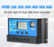 10A 20A 30A 40A 50A 60A Solar Charge Controller 12V 24V Auto PWM 5V Output Regulator PV Home Battery Charger LCD Dual USB