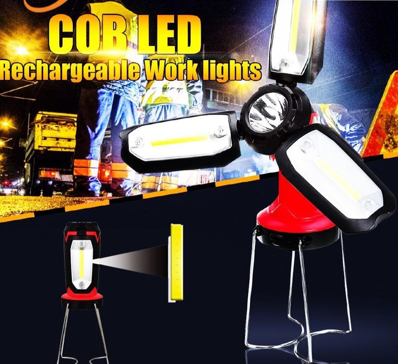 Camping Lantern Flashlight LED COB Work Light Inspection Table Lamp Emergency Repair Rechargeable