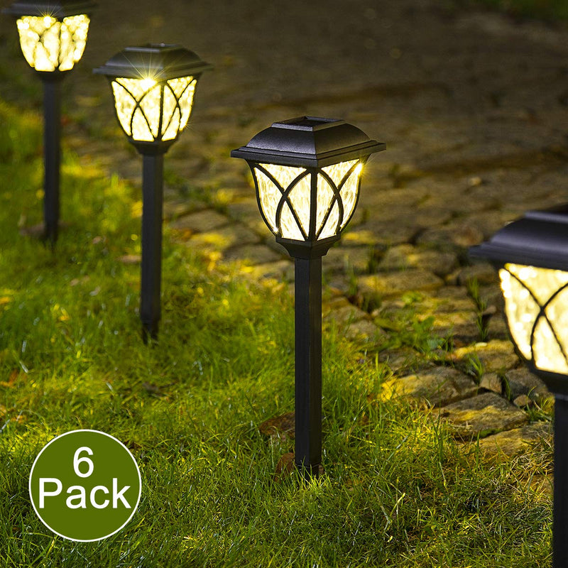 6 Pc /lot Solar Powered  Lamp Easy Install Durable Yard Decoration Waterproof Outdoor LED Bulb