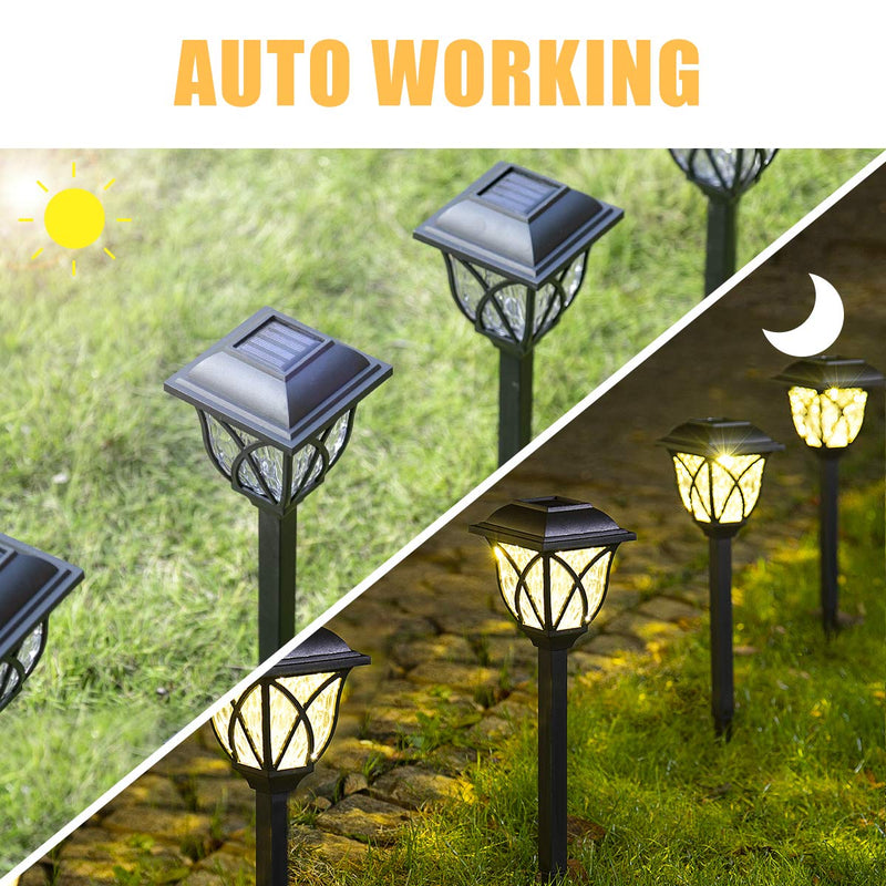 6 Pc /lot Solar Powered  Lamp Easy Install Durable Yard Decoration Waterproof Outdoor LED Bulb