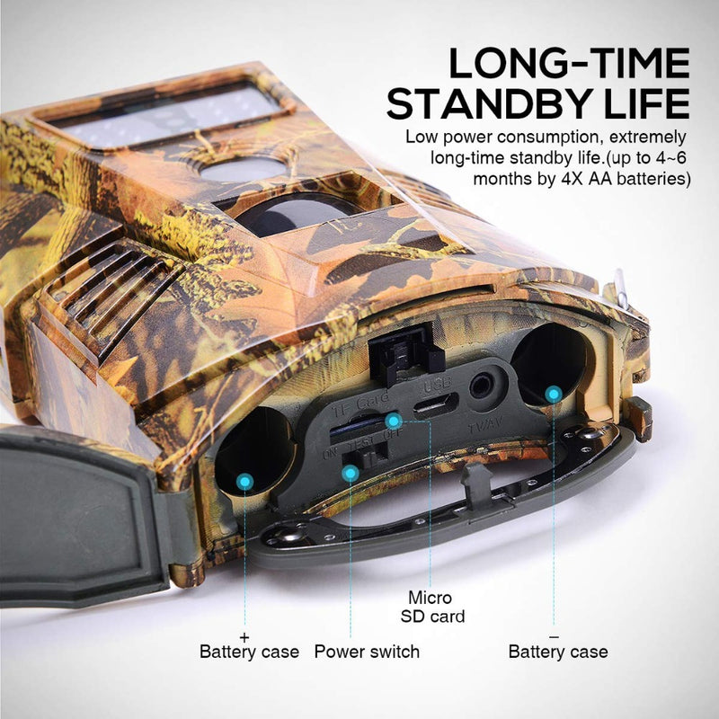 Trail Hunting Camera  Wild Surveillance 12MP 1080P HT001B  Night Version  Wildlife Scouting Cameras Photo Traps Track