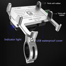 3.5-7 Inch Motorcycle Bicycle Phone Navigation Fixed Bracket Aluminum Alloy Phone Holder With USB Power Charger