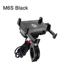 3.5-7 Inch Motorcycle Bicycle Phone Navigation Fixed Bracket Aluminum Alloy Phone Holder With USB Power Charger
