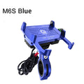 3.5-7 Inch Motorcycle Bicycle Phone Navigation Fixed Bracket Aluminum Alloy Phone Holder With USB Power Charger