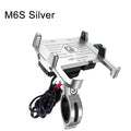 3.5-7 Inch Motorcycle Bicycle Phone Navigation Fixed Bracket Aluminum Alloy Phone Holder With USB Power Charger