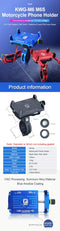 3.5-7 Inch Motorcycle Bicycle Phone Navigation Fixed Bracket Aluminum Alloy Phone Holder With USB Power Charger