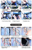 3.5-7 Inch Motorcycle Bicycle Phone Navigation Fixed Bracket Aluminum Alloy Phone Holder With USB Power Charger