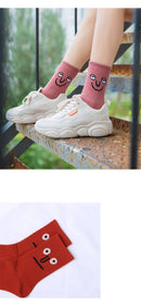 Women 2020 funny face socks cotton
