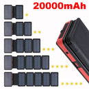 20000mAh LED Solar Power Bank Folding Portable Solar Panel  External Battery Solar Powerbank For Phone