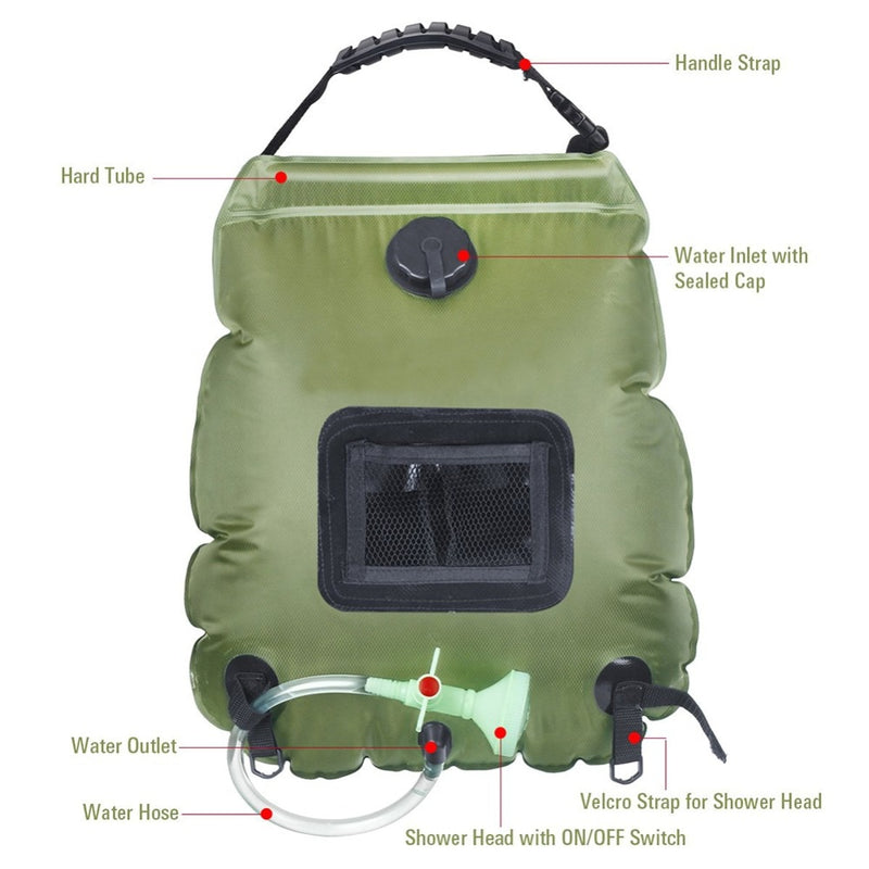 Portable  Outdoor Shower Bag 20L Heating Camping Shower Bag