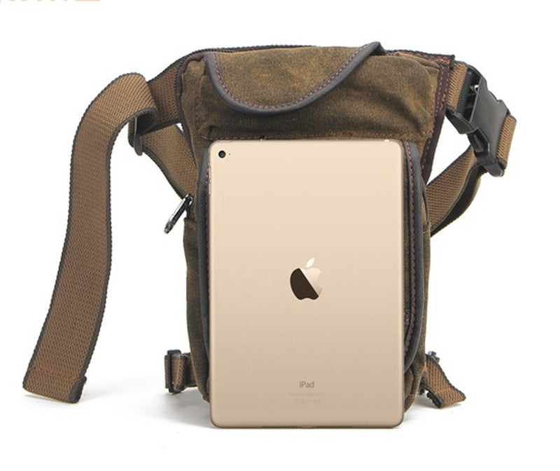High Quality Men's Canvas Drop Leg Bag Military Motorcycle Multi-purpose Messenger Shoulder Bags Belt Hip Bum Waist Fanny Pack