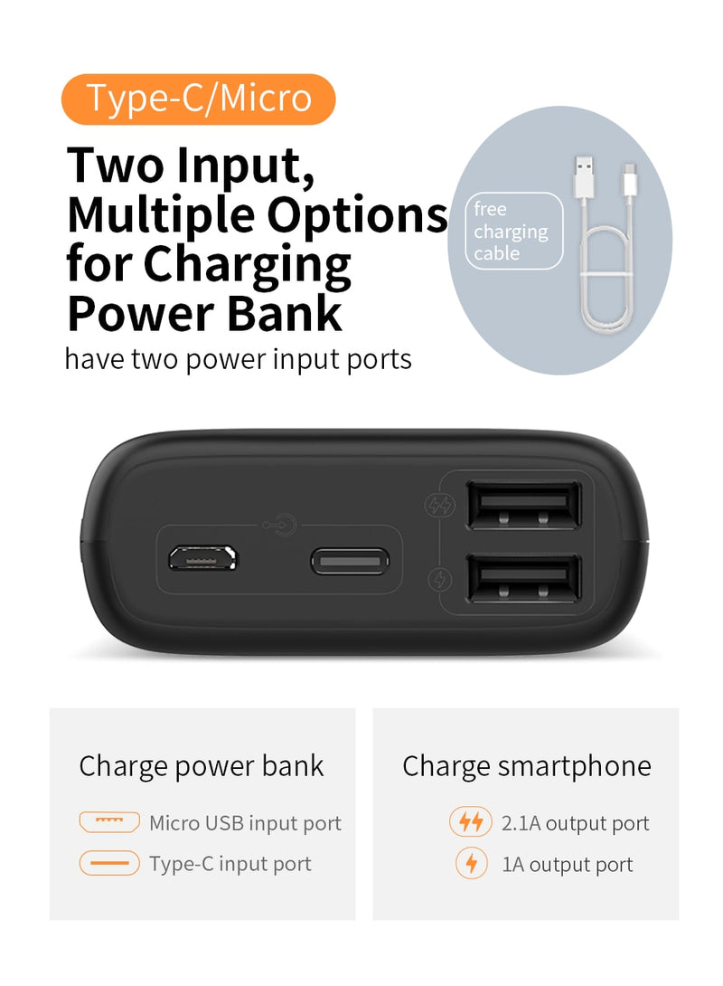 10000mAh Power Bank With Double USB Port Powerbank External Battery Pack  For iPhone