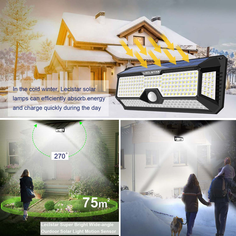 Outdoor Lighting Solar Motion Sensor Light New Upgrade 268 LED Solar Lamp Waterproof for Garden Decoration Street Security Light