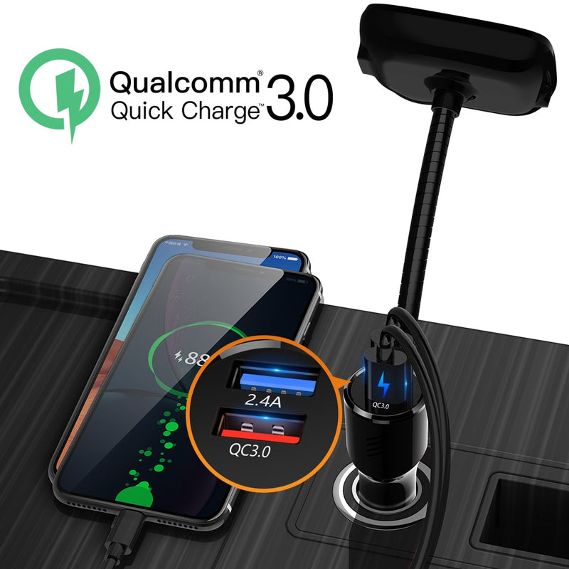 Car MP3 Player Bluetooth Car Kit FM Transmitter Modulator with Color Screen AUX Auto Music Adapter QC 3.0 USB Charger