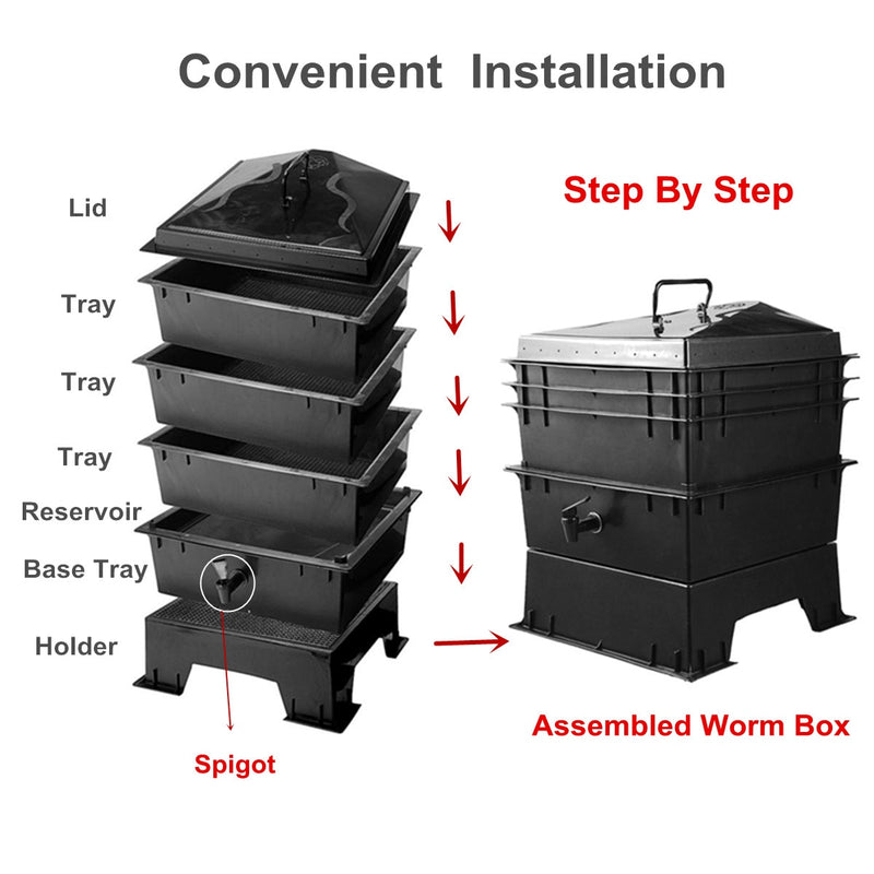 Kitchen Waste Earthworm Compost Box DIY Composter Worm Factory Composter Homemade Earthworm Manure And Soil Buckets