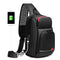 9.7" iPad Crossbody Shoulder Bag for Men Water Repellent USB Charging Chest Packs