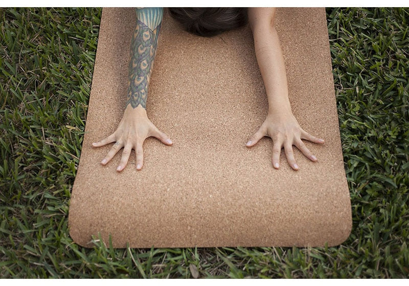 Natural Cork  Yoga Mat Fitness Gym 5 mm thickness