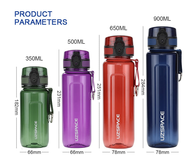 Water Bottle 500/ 1000 ml Shaker Portable Leak proof Outdoor Fruit juice Infuser Plastic Bottle BPA Free
